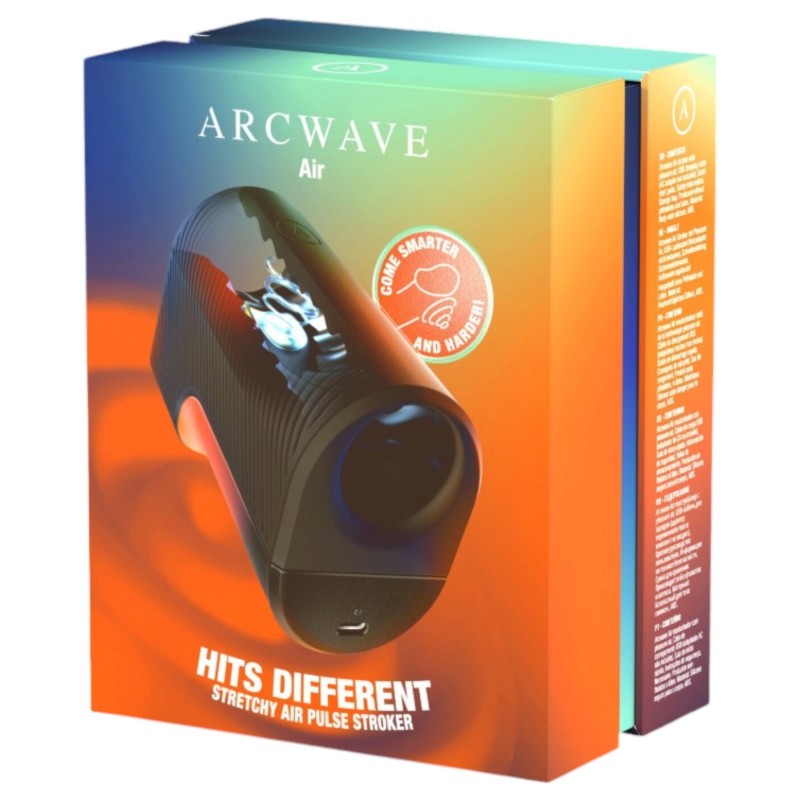 Arcwave Air - léghullámos, nyújtható akkus maszturbátor (fekete) 171192 termék bemutató kép