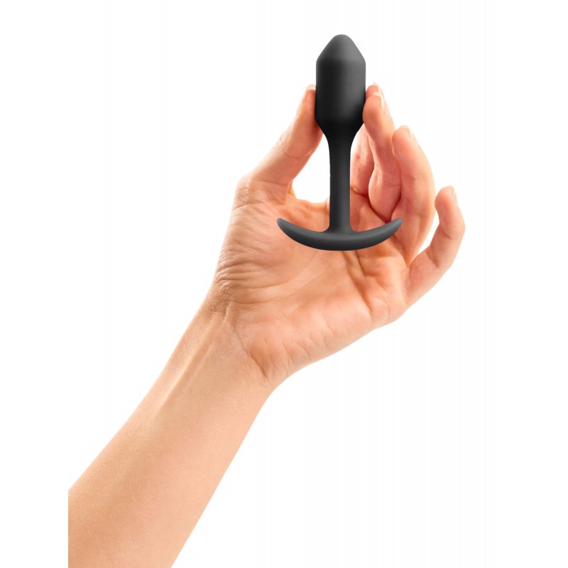 b-vibe Snug Plug 1 - anál plug belső súllyal (55g) - fekete 18439 termék bemutató kép