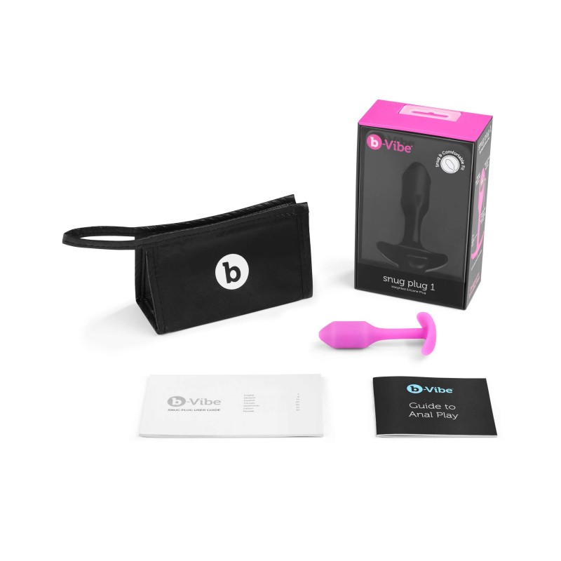 b-vibe Snug Plug 1 - anál plug belső súllyal (55g) - pink 18433 termék bemutató kép