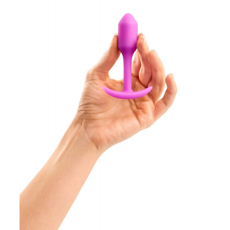 b-vibe Snug Plug 1 - anál plug belső súllyal (55g) - pink 18434 termék bemutató kép