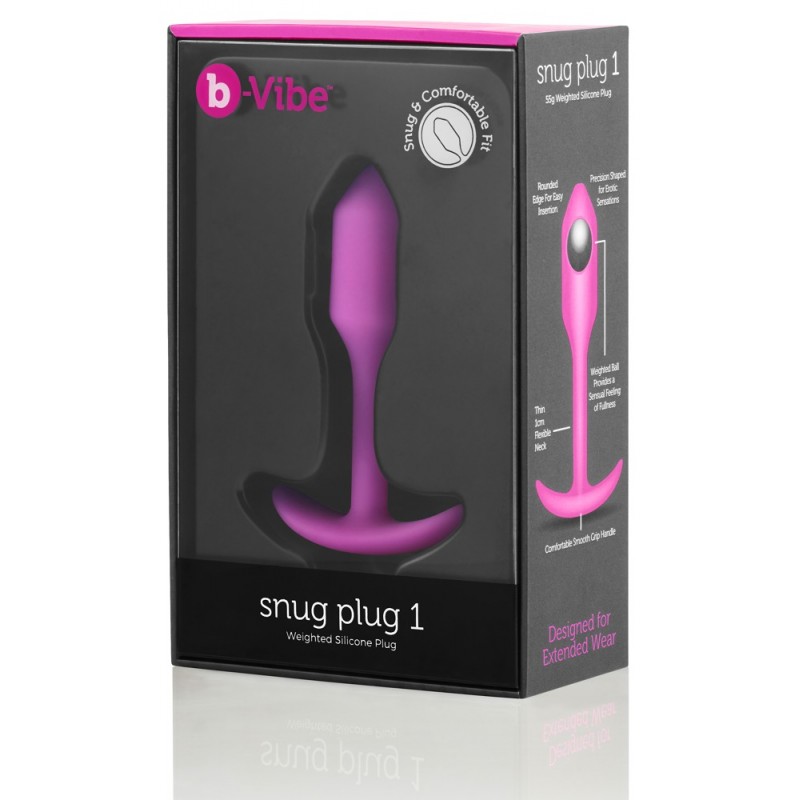 b-vibe Snug Plug 1 - anál plug belső súllyal (55g) - pink 71674 termék bemutató kép
