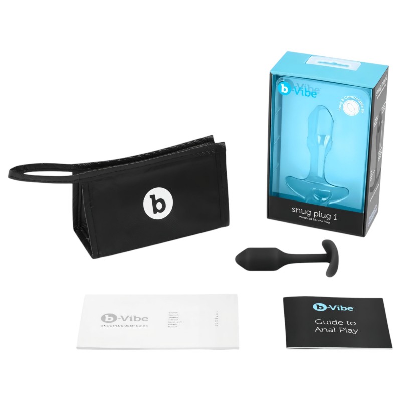 b-vibe Snug Plug 1 - anál plug belső súllyal (55g) - fekete 99278 termék bemutató kép