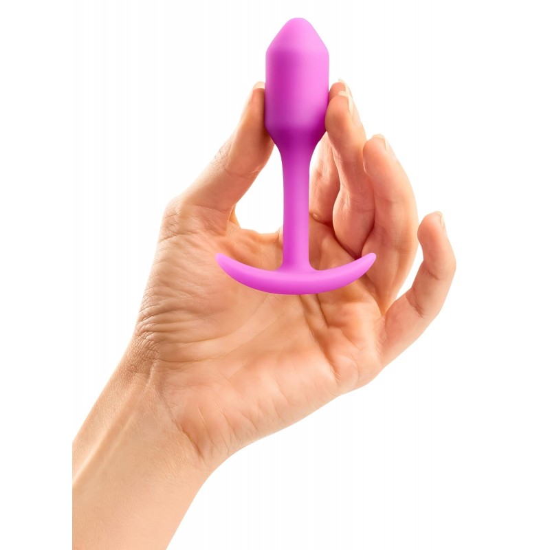 b-vibe Snug Plug 1 - anál plug belső súllyal (55g) - pink 99315 termék bemutató kép