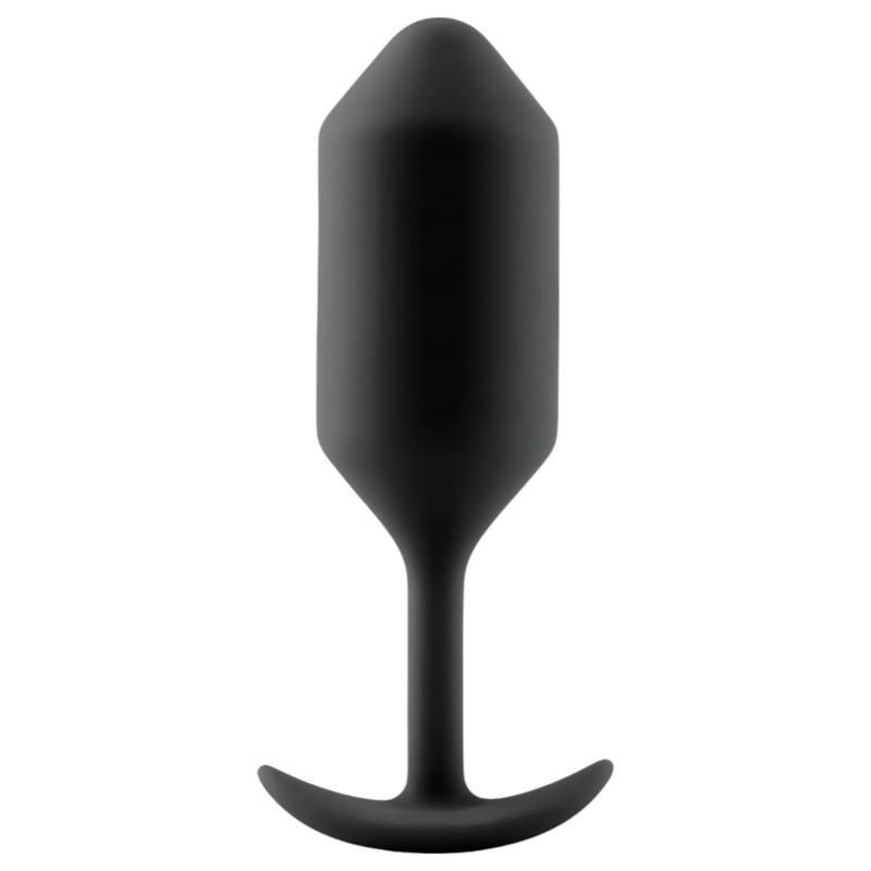 b-Vibe Snug Plug 3 - fekete dupla golyós butt plug, anál plug (180 g) 158606 termék bemutató kép