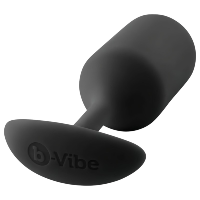 b-Vibe Snug Plug 3 - fekete dupla golyós butt plug, anál plug (180 g) 158607 termék bemutató kép