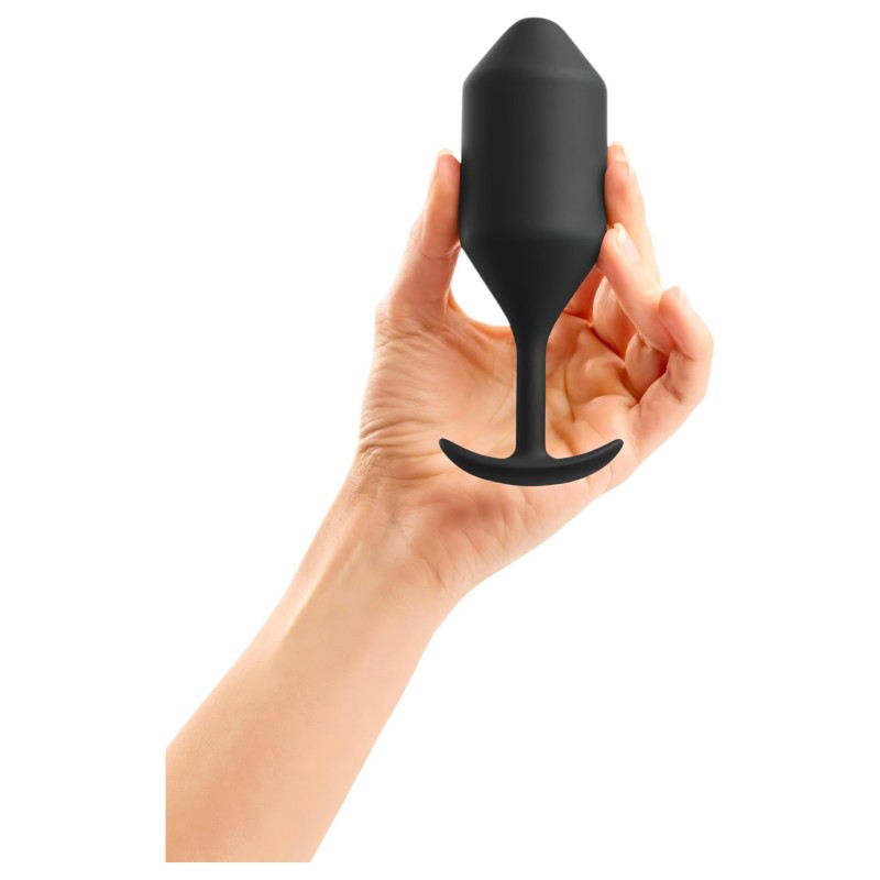 b-vibe Snug Plug 4 - dupla golyós anál plug (257g) - fekete 119135 termék bemutató kép