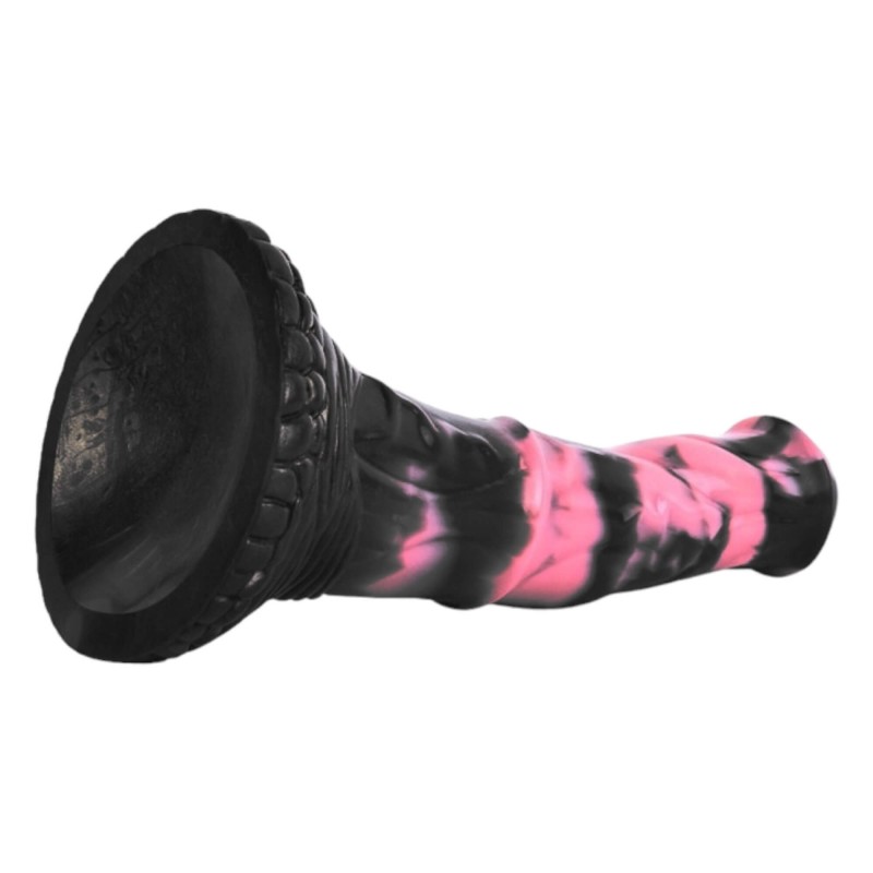 Bad Horse - szilikon lószerszám dildó - 18cm (fekete-pink) 90995 termék bemutató kép