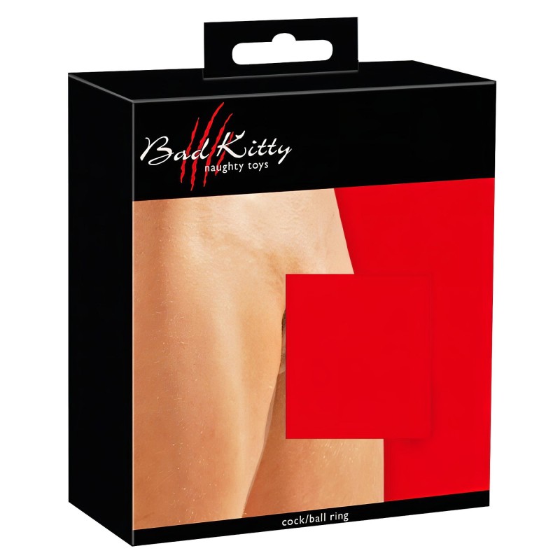 Bad Kitty - bőr heregyűrű és péniszgyűrű (fekete) 109709 termék bemutató kép