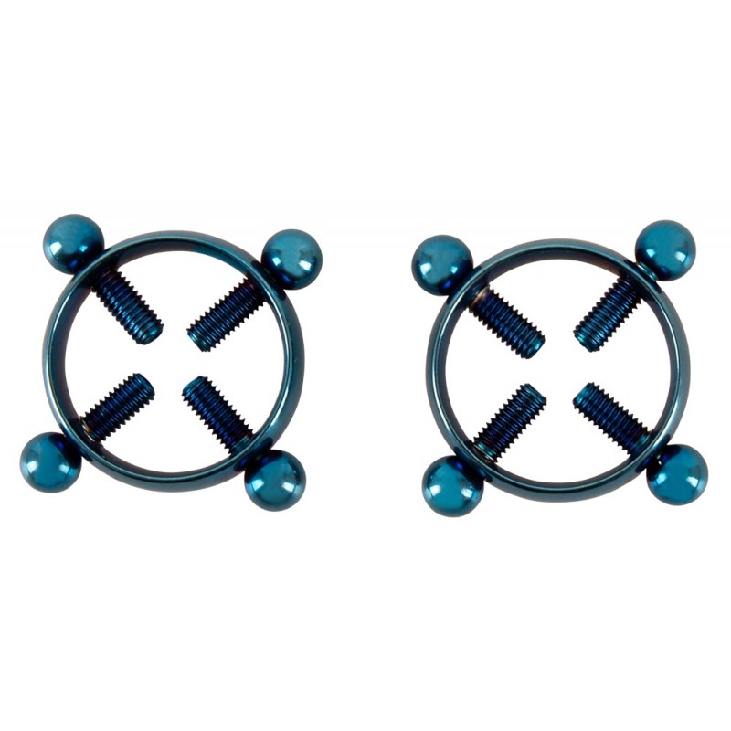 Bad Kitty - csavaros mellbimbó ékszer (kör) - kék 63198 termék bemutató kép