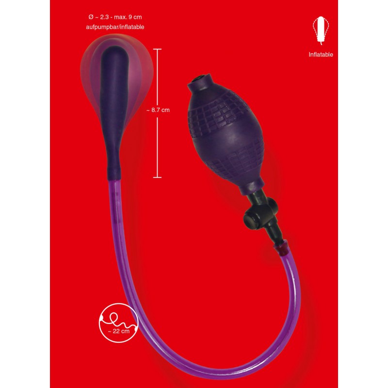 Bad Kitty - latex, pumpálható análtágító (lila) 44723 termék bemutató kép