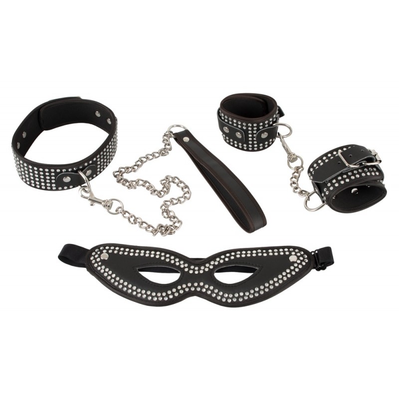 Bad Kitty - strasszos kötöző szett (4 részes) - fekete 63248 termék bemutató kép