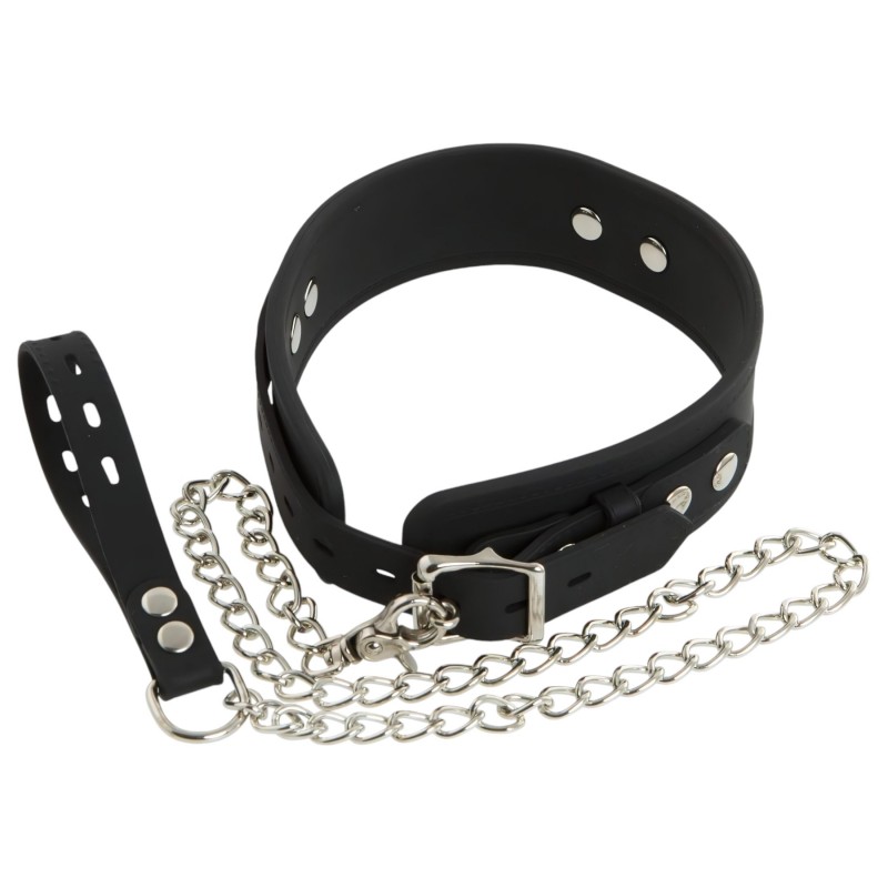 Bad Kitty - szilikon nyakörv és póráz, bondage szett (fekete) 109392 termék bemutató kép