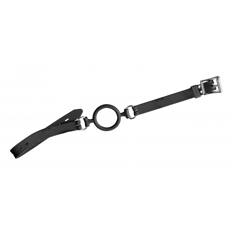 Bad Kitty - szilikon karika szájpecek (fekete) 45030 termék bemutató kép