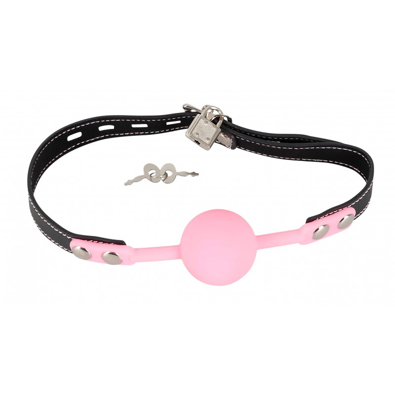 Bad Kitty - szilikon szájpecek műbőr pánttal (pink) 44874 termék bemutató kép