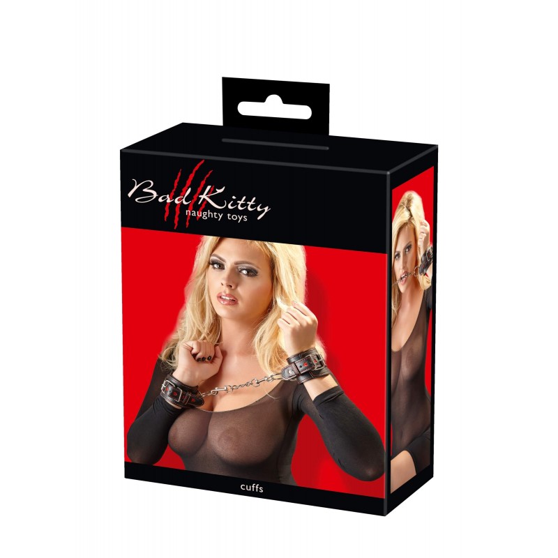 Bad Kitty - szíves bilincsek (fekete) 33950 termék bemutató kép