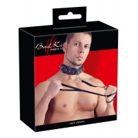Bad Kitty - tüskés, szegecses nyakörv pórázzal (fekete) 21410 termék bemutató kép