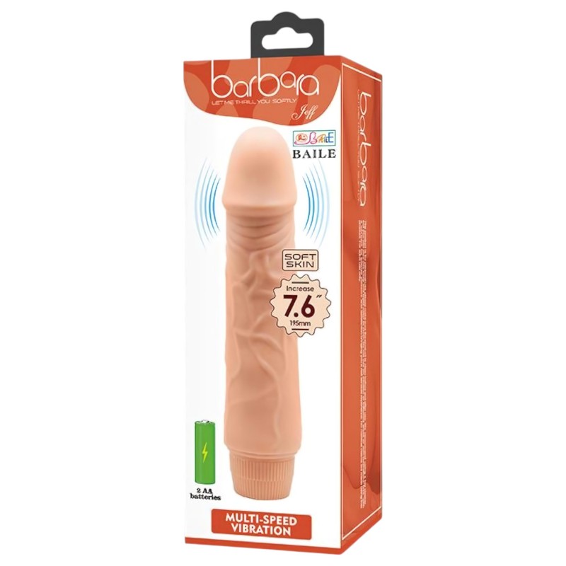 Baile Barbara - élethű vibrátor - 19,5 cm (testszínű) 142101 termék bemutató kép