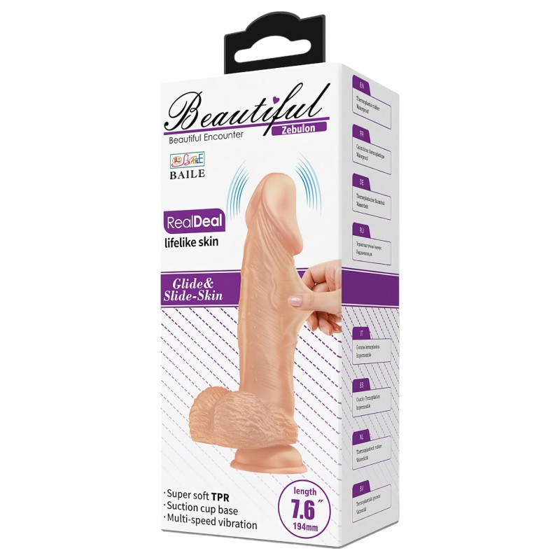 Baile Zebulon - testszínű élethű, herés vibrátor (19 cm) 163747 termék bemutató kép