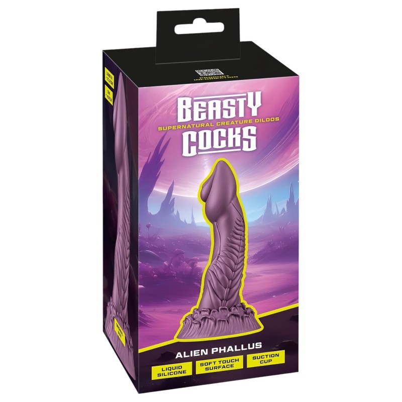 Beasty Cocks Alien Phallus - fantázia űrlény dildó (lila) 154739 termék bemutató kép