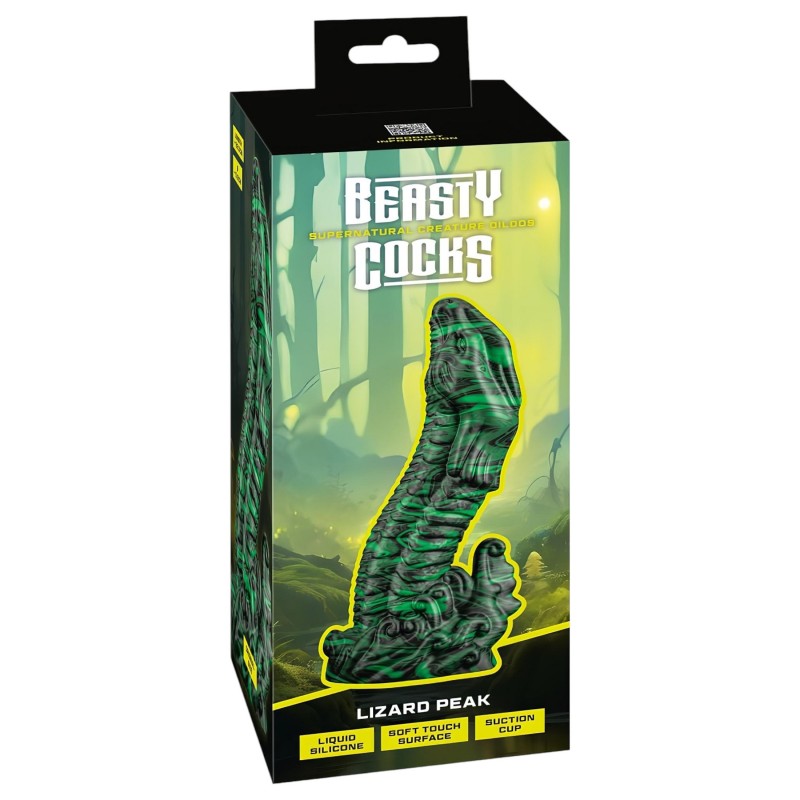 Beasty Cocks Lizard Peak - gyík formájú fantázia dildó (zöld-fekete) 163201 termék bemutató kép