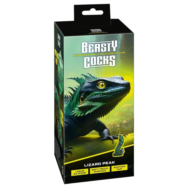 Beasty Cocks Lizard Peak - gyík formájú fantázia dildó (zöld-fekete) 163202 termék bemutató kép