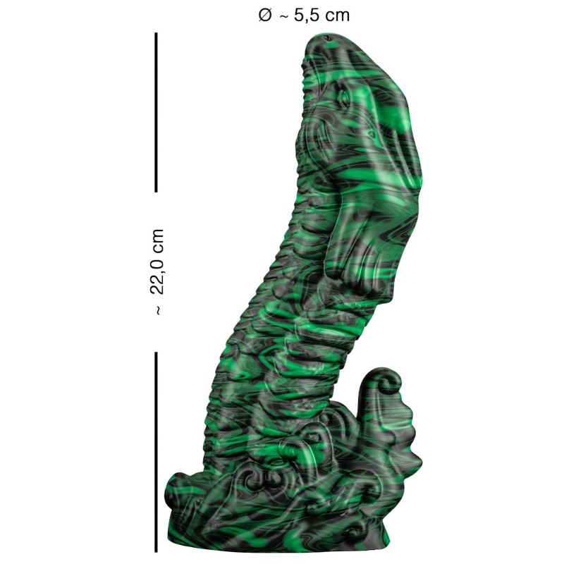 Beasty Cocks Lizard Peak - gyík formájú fantázia dildó (zöld-fekete) 163203 termék bemutató kép