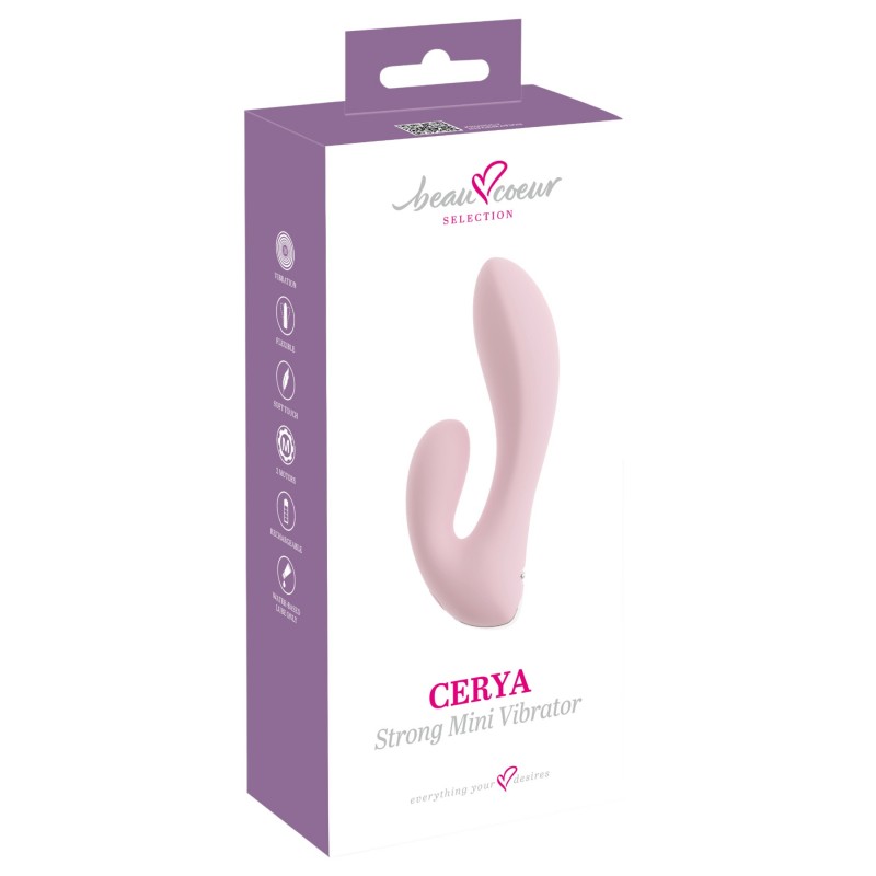 Beau Coeur Cerya - mini csiklókaros vibrátor (halvány pink) 124304 termék bemutató kép