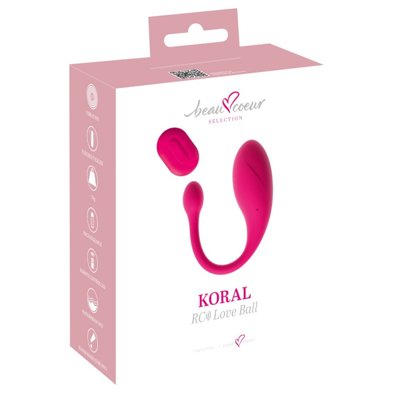 Beau Coeur Koral - vibrációs tojás távirányítóval (pink) 124265 termék bemutató kép