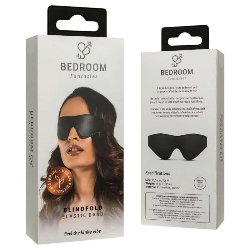 Bedroom Fantasies - bőrhatású BDSM szemmaszk (fekete) 160815 termék bemutató kép
