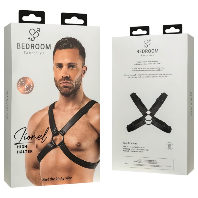 Bedroom Fantasies Lionel - fekete testhám felső (S-XL) 153368 termék bemutató kép