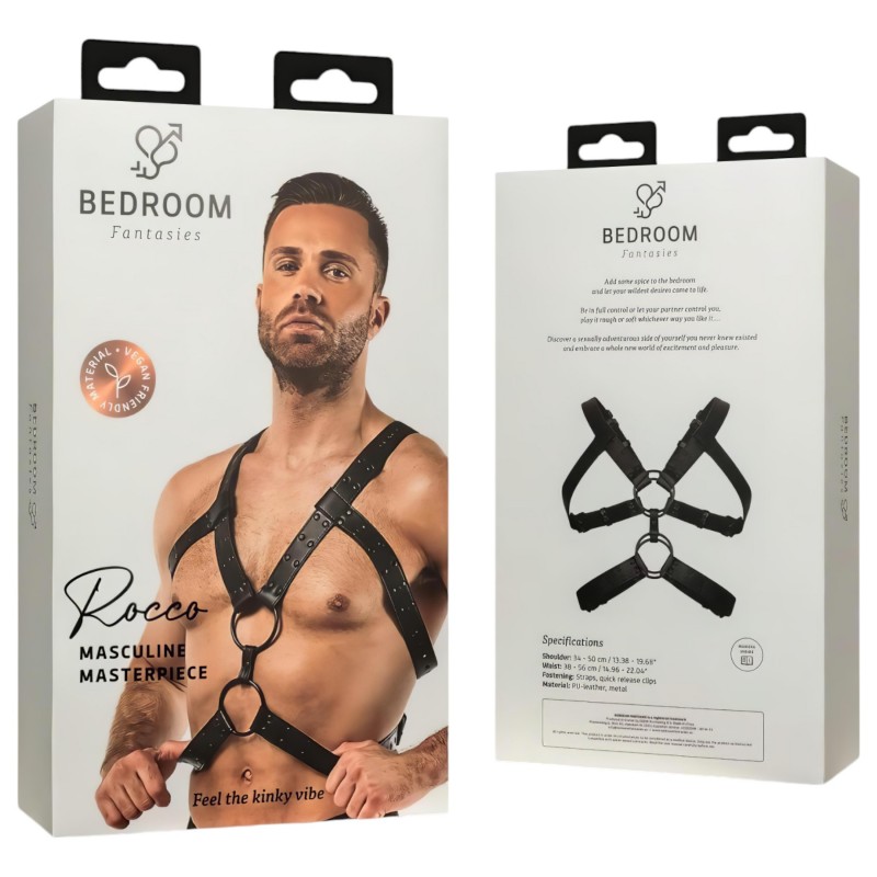 Bedroom Fantasies Rocco - fekete testhám felső (S-XL) 153360 termék bemutató kép
