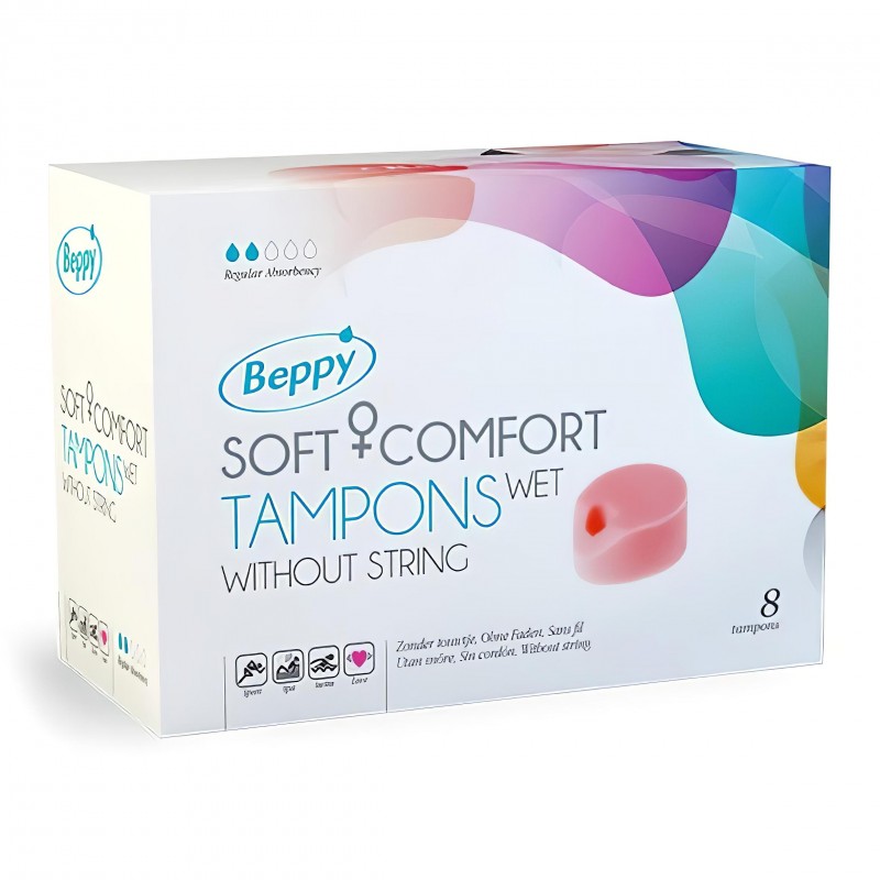 Beppy Soft zsinór nélküli nedves intim szivacstampon - 8 db 146301 termék bemutató kép
