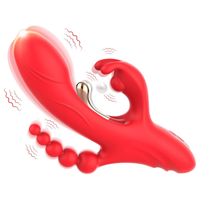 Bestoy - 3 ágú, nyelves vibrátor (piros) 119086 termék bemutató kép