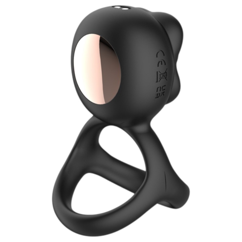 Biu-Biu - péniszgyűrű és nyaló csiklóvibrátor (fekete) 123048 termék bemutató kép