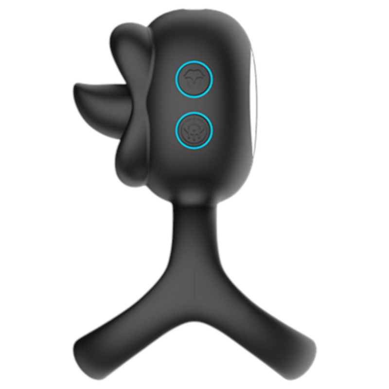 Biu-Biu - péniszgyűrű és nyaló csiklóvibrátor (fekete) 123049 termék bemutató kép