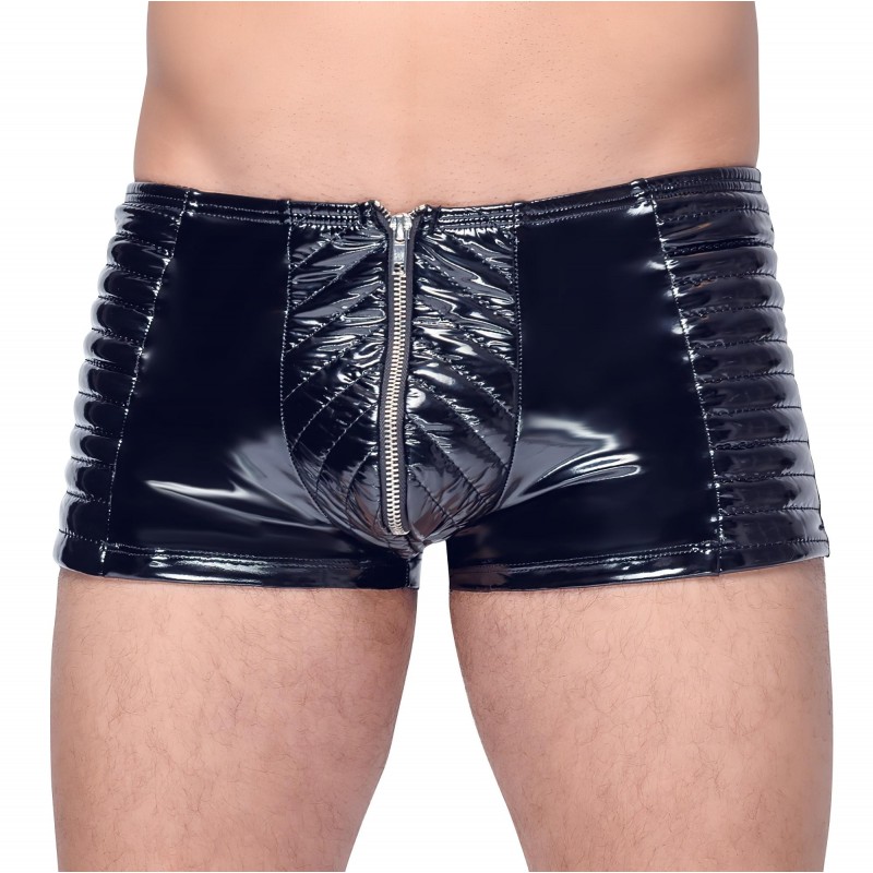 Black Level - cipzáras, fényes férfi short (fekete) 156019 termék bemutató kép