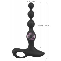 Black Velvet - akkus, vízálló, gyöngyös anál vibrátor (fekete) 44813 termék bemutató kép