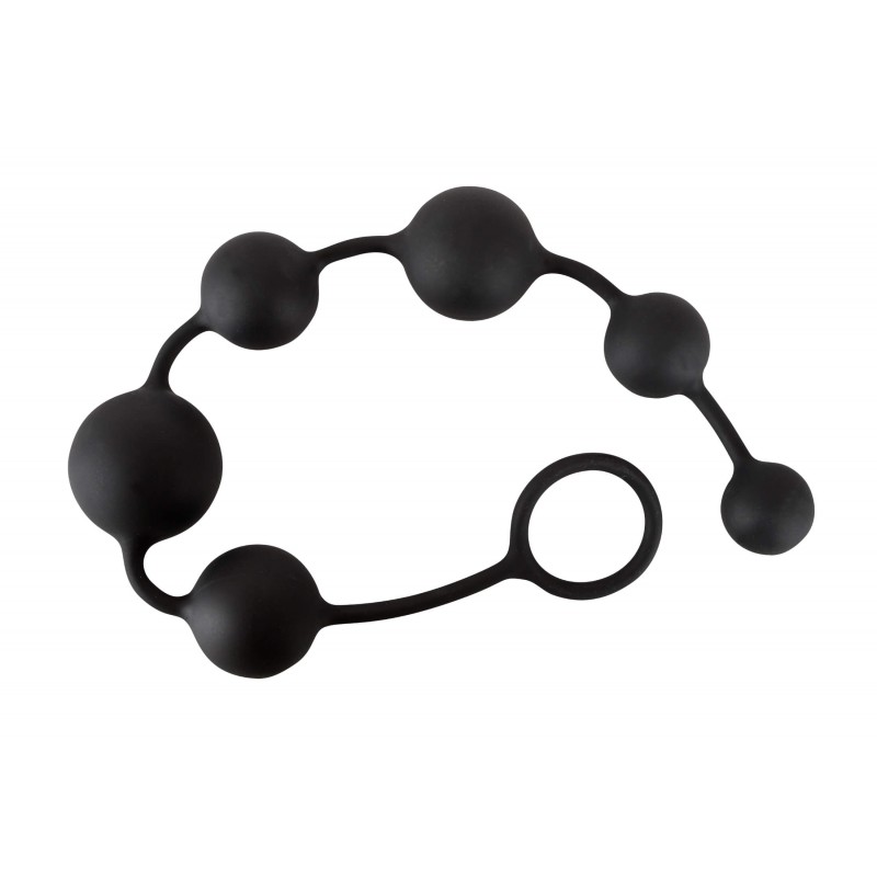 Black Velvets - 6 gyöngyös anál dildó (fekete) 6223 termék bemutató kép