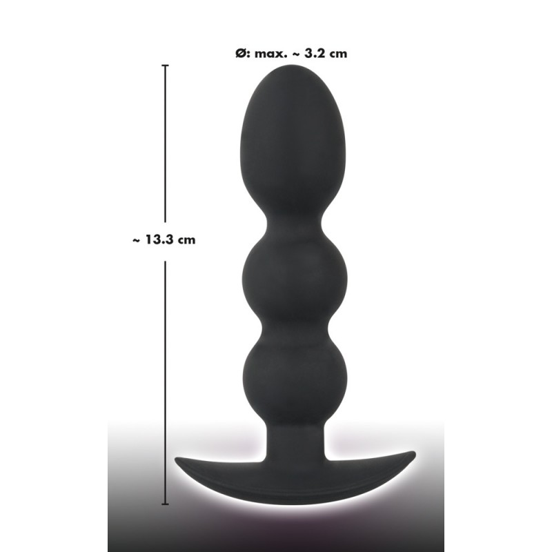 Black Velvets Heavy - 145g-os gömbös anál plug (fekete) 22428 termék bemutató kép