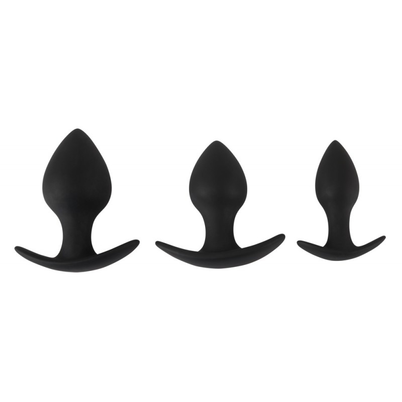 Black Velvets - szilikon anál plug szett (3 részes) - fekete 36793 termék bemutató kép
