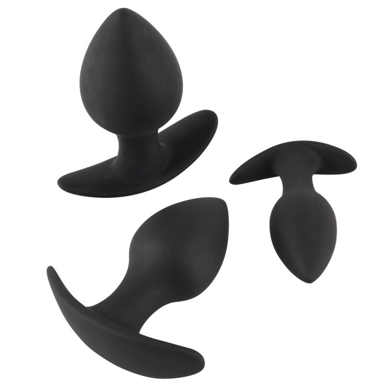 Black Velvet - szilikon anál dildó szett (3 részes) - fekete 36794 termék bemutató kép