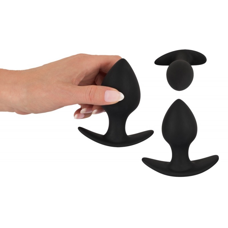 Black Velvets - szilikon anál plug szett (3 részes) - fekete 36796 termék bemutató kép