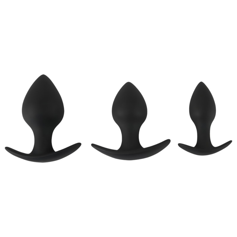 Black Velvets - szilikon anál plug szett (3 részes) - fekete 98829 termék bemutató kép