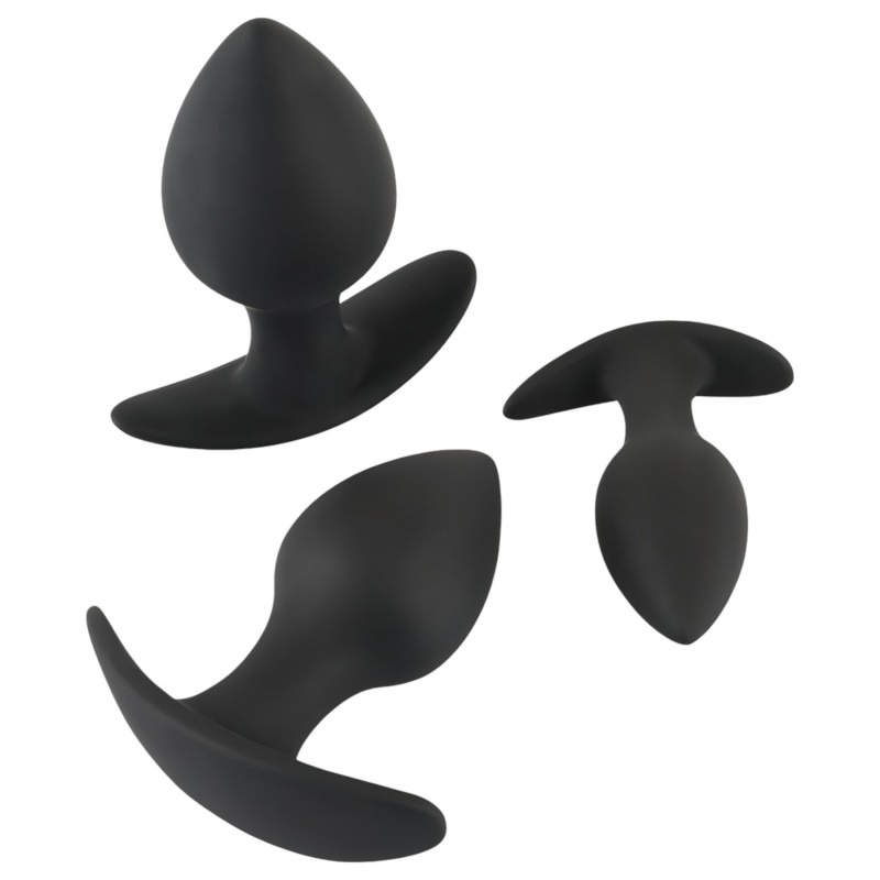 Black Velvets - szilikon anál plug szett (3 részes) - fekete 98830 termék bemutató kép