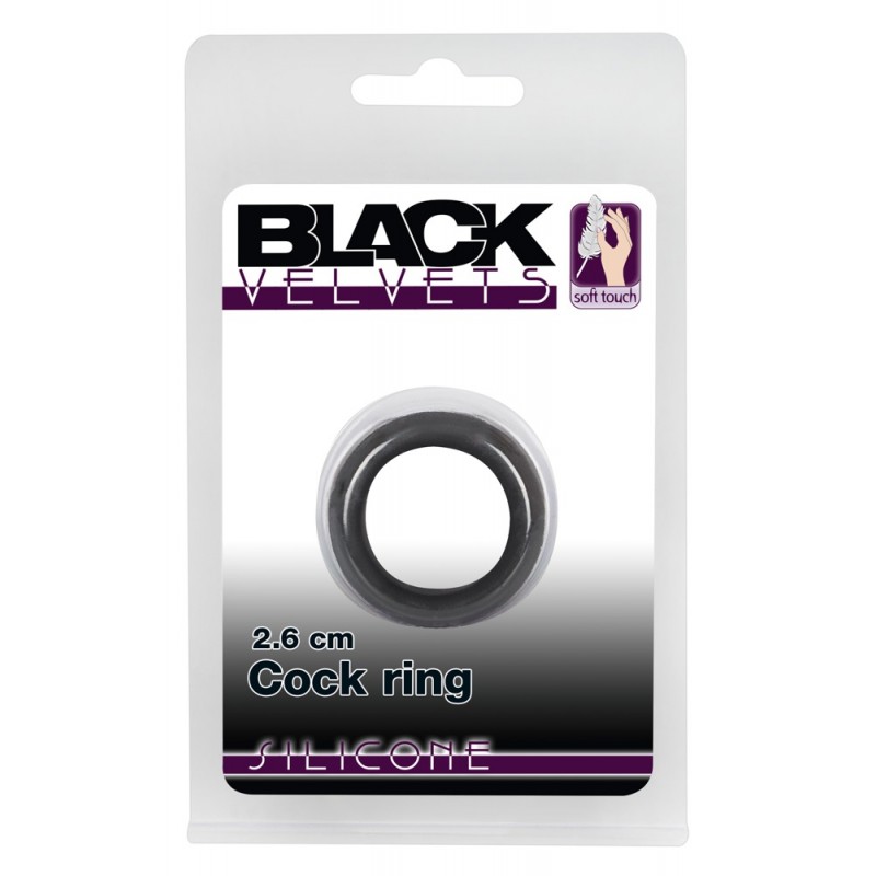 Black Velvet - vastagfalú péniszgyűrű (2,6cm) - fekete 57633 termék bemutató kép
