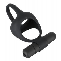Black Velvet - vibrációs pénisz- és heregyűrű (fekete) 10524 termék bemutató kép