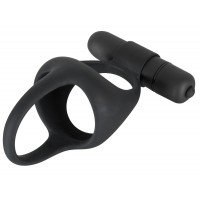 Black Velvet - vibrációs pénisz- és heregyűrű (fekete) 10525 termék bemutató kép