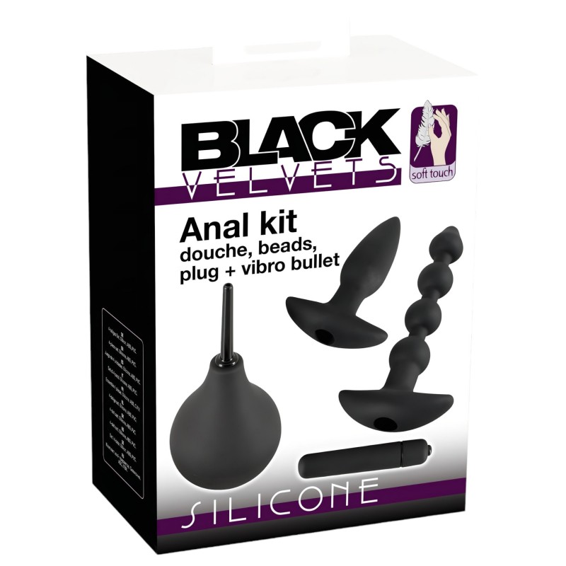 Black Velvets - fekete anál vibrátor szett kezdőknek (4 részes) 157391 termék bemutató kép