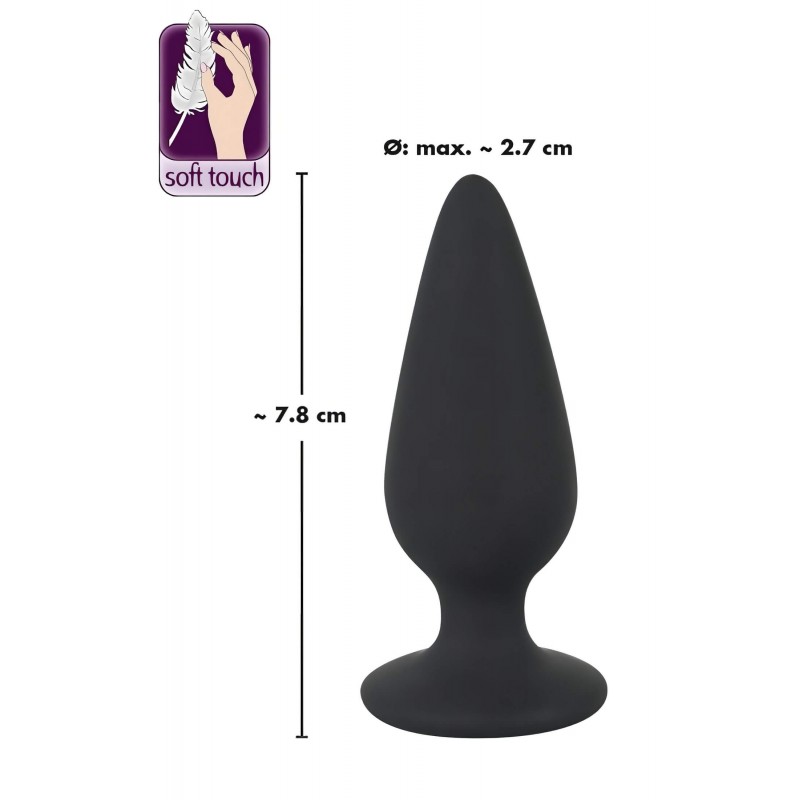 Black Velvets Heavy - 40 g-os anál plug (fekete) 122036 termék bemutató kép