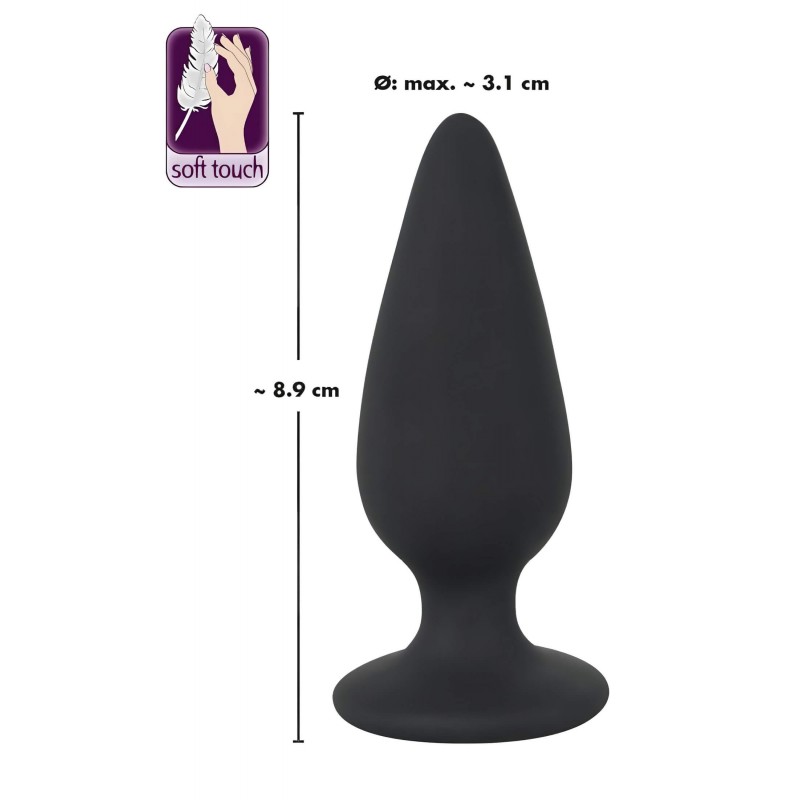 Black Velvets Heavy - 75 g-os anál plug (fekete) 122042 termék bemutató kép